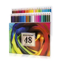 Set lápices de colores base aceite 48 unidades caja reutilizable madera ecológica