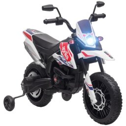 Aiyaplay Moto Eléctrica Para Niños 12v Con Licencia Aprilia Blanco
