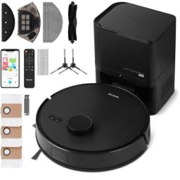 Robot Aspirador Sencor SRV 9085BK con Autovaciado Navegación LiDAR 3.000 Pa