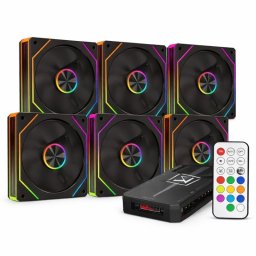 Progaming LJ8 Reverse Blade Kit 6 Ventiladores 120mm ARGB PWM Para Caja PC, Iluminación ARGB, Alto Airflow, Hydraulic Bearing