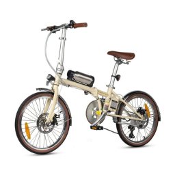 Bicicleta Eléctrica Maxturn Smart20 Motor 250W Batería 36V5.2Ah Neumáticos 20" Frenos Disco Beige