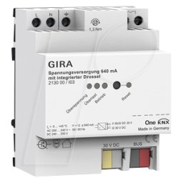 GIRA 213000 - Fuente de alimentación KNX 640 mA con estrangulador integrado