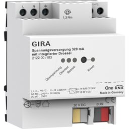 GIRA 212200 - Fuente de alimentación KNX 320 mA con estrangulador integrado