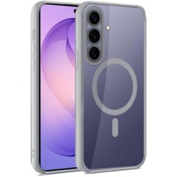 Funda para móvil Cool Silicona Transparente Carcasa Magnética Repelente al Agua con borde plata para Samsung S942 Galaxy S26