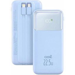 Power Bank Cool Batería Externa 10.000 mAh Carga Rápida 22.5W Celeste