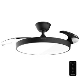 Ventilador de Techo Cecotec Energysilence Aero 300 Air Invisible Black Con Luz y Aspas Retráctiles
