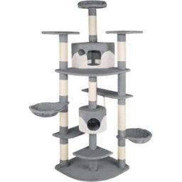 Tectake Árbol rascador para gatos, postes de sisal, antivuelco, 201cm, beige
