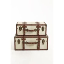 RegalosMiguel Juego de 2 Maletas Almacenaje Decorativas Madera Safra