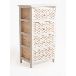 RegalosMiguel Mueble Auxiliar Cloak Blanco Ancho 4 Cajones