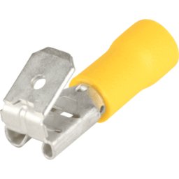 VOGT AG VT FSA-G-6,35 - Adaptador de enchufe plano, ancho: 6,35mm, amarillo