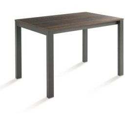 El Corte Inglés Mesa extensible con superficie laminada Ada. (80 x 120 cm) Grafito / Halifax tabaco