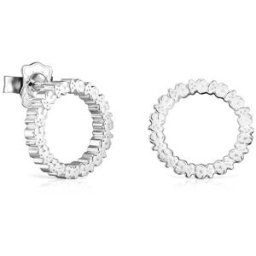 Tous Pendientes medianos circulares con osos de plata. Plateado