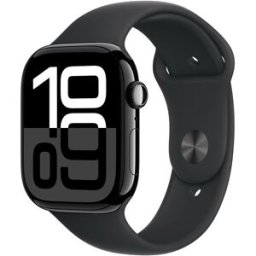 Apple Watch Series 10 GPS + Cellular 46mm Aluminio Negro Azabache con correa Deportiva Negra M/L. Negro Azabache