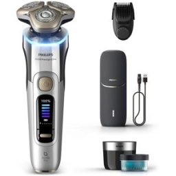 Philips Afeitadora eléctrica i9000 Prestige Ultra, máquina de afeitar hombre en seco y mojado, 5 modos de afeitado, estuche de carga UV.