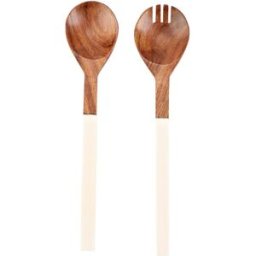 El Corte Inglés Juego para servir ensaladas Madera . Blanco