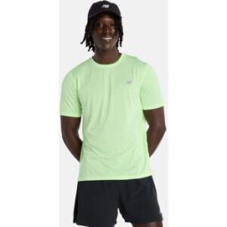 New Balance Camiseta de running de hombre Athletics . (XL) Verde Lima