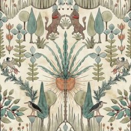 Coordonne Papel pintado Oasis Villa de la colección Berber Coordonné. Esmeralda