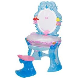 Jakks Pacific Tocador Ariel con luces y sonidos, taburete y accesorios para jugar Princesas Disney Jakkks.