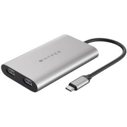 Hyperdrive Hub USB-C Dual 4K HDMI 10 en 1 Gris.