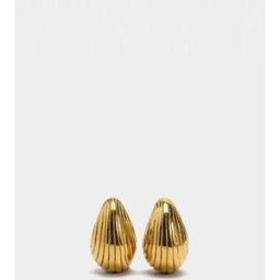 Parfois Pendientes de acero inoxidable con forma de gota en liso. Dorado