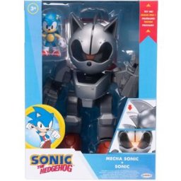Jakks Pacific Figura Mecha Sonic 20 cm con luces y mochila propulsora. Incluye figura Sonic 6 cm. Licencia Sonic. .