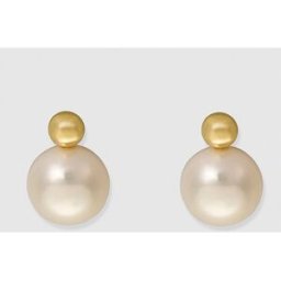 El Corte Inglés Pendientes de oro amarillo y perla . Blanco