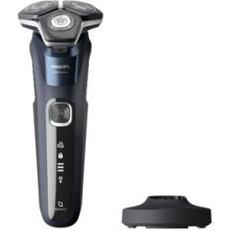 Philips Afeitadora eléctrica Serie 5000, máquina de afeitar hombre en seco y mojado, con soporte de carga.