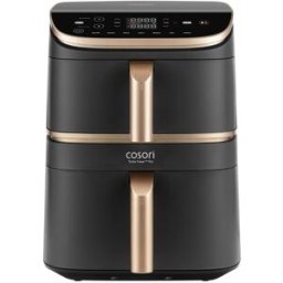 Cosori Freidora de Aire Turbo Tower Pro Smart Chef Edition 10,8L con revestimiento 100% cerámico. Negro / Dorado