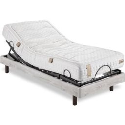 Dunlopillo Conjunto de colchón de látex y base articulada con mando inalámbrico Aran . (Cama 80 x 200 cm) Gris