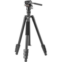 Vanguard Trípode de viaje Vesta GO 234AV10 de aluminio, rótula de vídeo. Negro