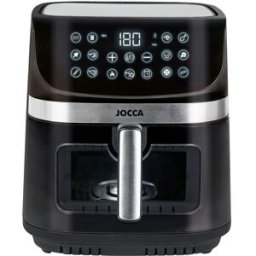Jocca Freidora de aire 2352 con capacidad para 9 litros con doble resistencia y ventana. Negro