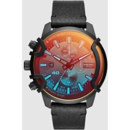 Diesel Reloj de hombre Griffed DZ4519 cronógrafo de piel negro. Negro