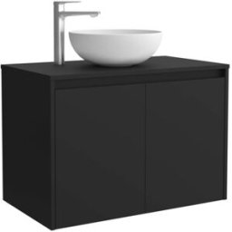 Salgar Mueble de baño con 2 puertas para lavabo de sobre encimera Noja . (70 cm) Negro Satín