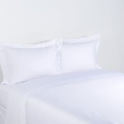 Yves Delorme Sábana encimera algodón Triomphe . (Cama 90 cm) Blanco
