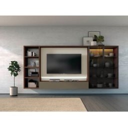 El Corte Inglés Mueble de salón con vitrina 321,5 cm Time . Nogal