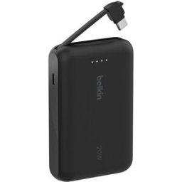 Belkin Batería externa 10K con cable integrado. Negro