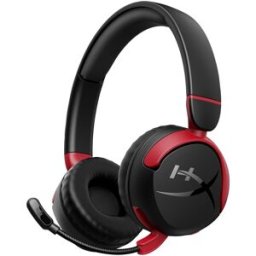 HyperX Auriculares Gaming para niños con micrófono Cloud Mini inalámbricos. Negro / Rojo