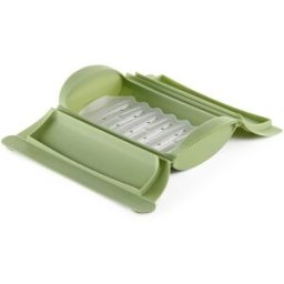 Lékué Estuche de vapor de silicona con bandeja con capacidad para 2 personas . Verde