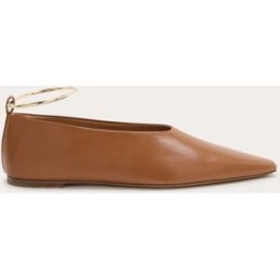 Jil Sander Bailarina de cuero. (39) Burdeos