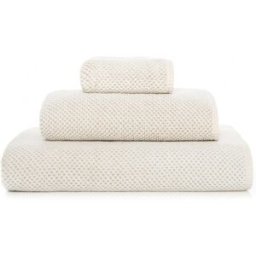 Graccioza Toalla de baño algodón y lino Linen Waffle. (Lavabo) Crema