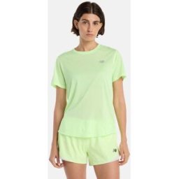 New Balance Camiseta de running de mujer Athletics . (S) Verde Lima