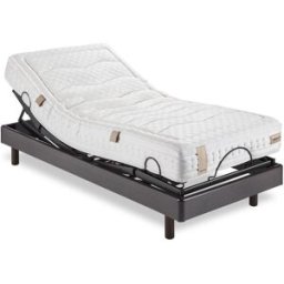 Dunlopillo Conjunto de colchón de visco y base articulada con mando inalámbrico Aran . (Cama 105 x 200 cm) Wengué