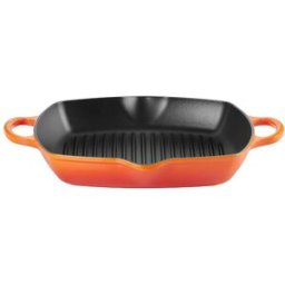 Le Creuset Parrilla cuadrada alta de hierro fundido . Volcánico