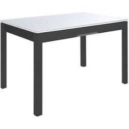 El Corte Inglés Mesa extensible de cristal Freed. (100 cm) Blanco / Grafito