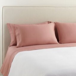 El Corte Inglés Sábana encimera Algodón Saten 300 hilos . (Cama 135 cm) Rosa