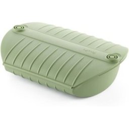 Lékué Estuche de vapor de silicona con bandeja con capacidad para 4 personas y libro de recetas . Verde