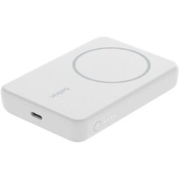 Belkin Batería externa inalámbrica magnética 5000 mAh + soporte. Blanco