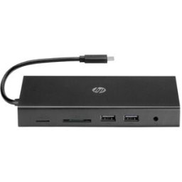 HP Hub multipuerto USB-C 1C1Y5AA de viaje. Negro