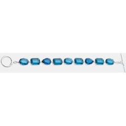 Lauren Ralph Lauren Pulsera Georgette plateada con cristal azul. Azul