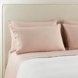 El Corte Inglés Sábana encimera Algodón Saten 300 hilos . (Cama 90 cm) Rosa palo